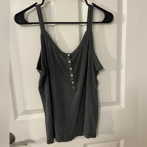 SOLD - Aerie Gray Button Up Tank Top